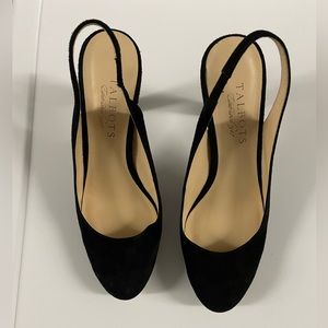 Talbots Black Suede Slingback Pumps